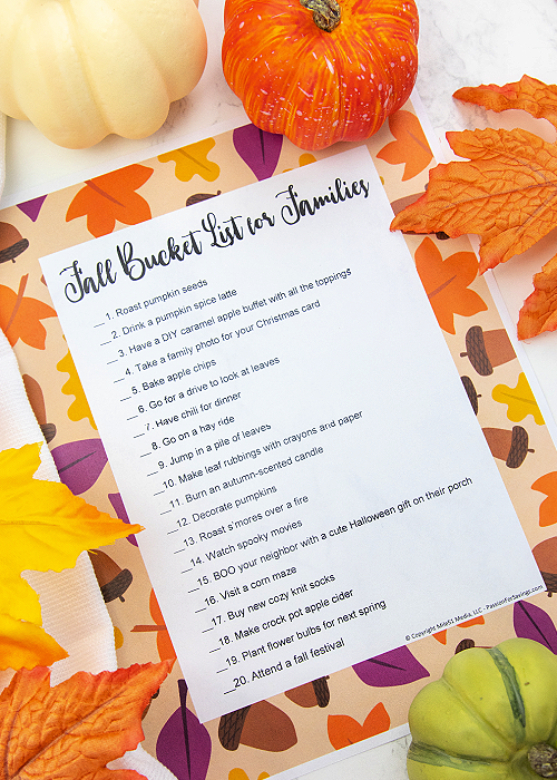 family fall bucket list for autumn
