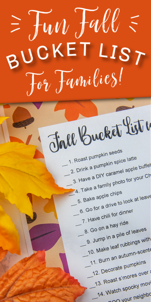 pinterest image for fall bucket list for families