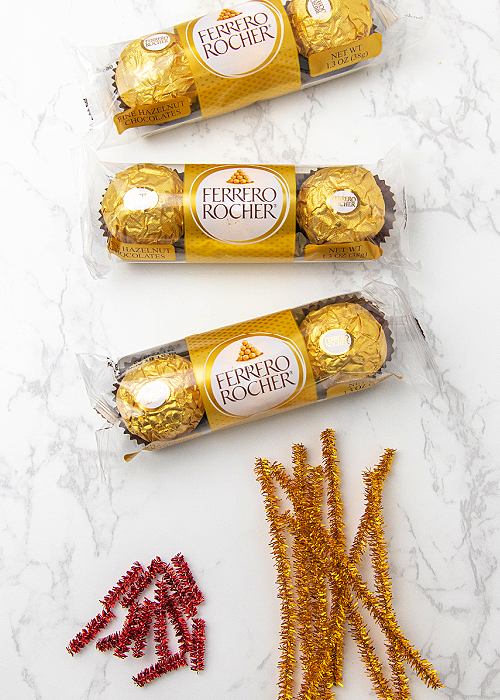 ferrero rocher chocolate candy and supplies to make turkeys