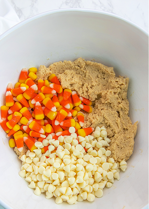 cookie dough for white chocolate candy corn cookies