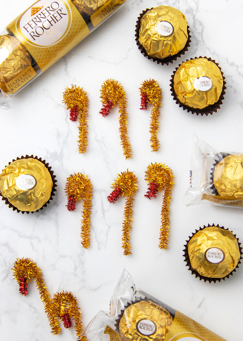 turkey heads made from pipe cleaners for ferrero rocher candy turkey diy