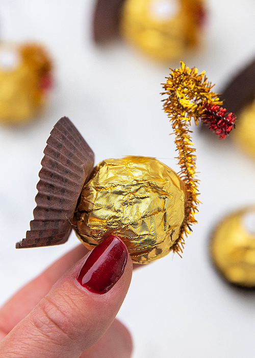 ferrero rocher candy diy turkey project for thanksgiving