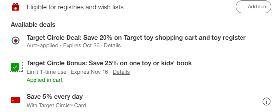 target shopping cart