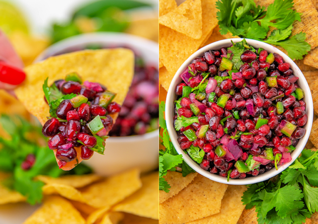 red and green holiday salsa