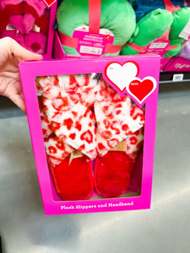 valentine slippers and headband set