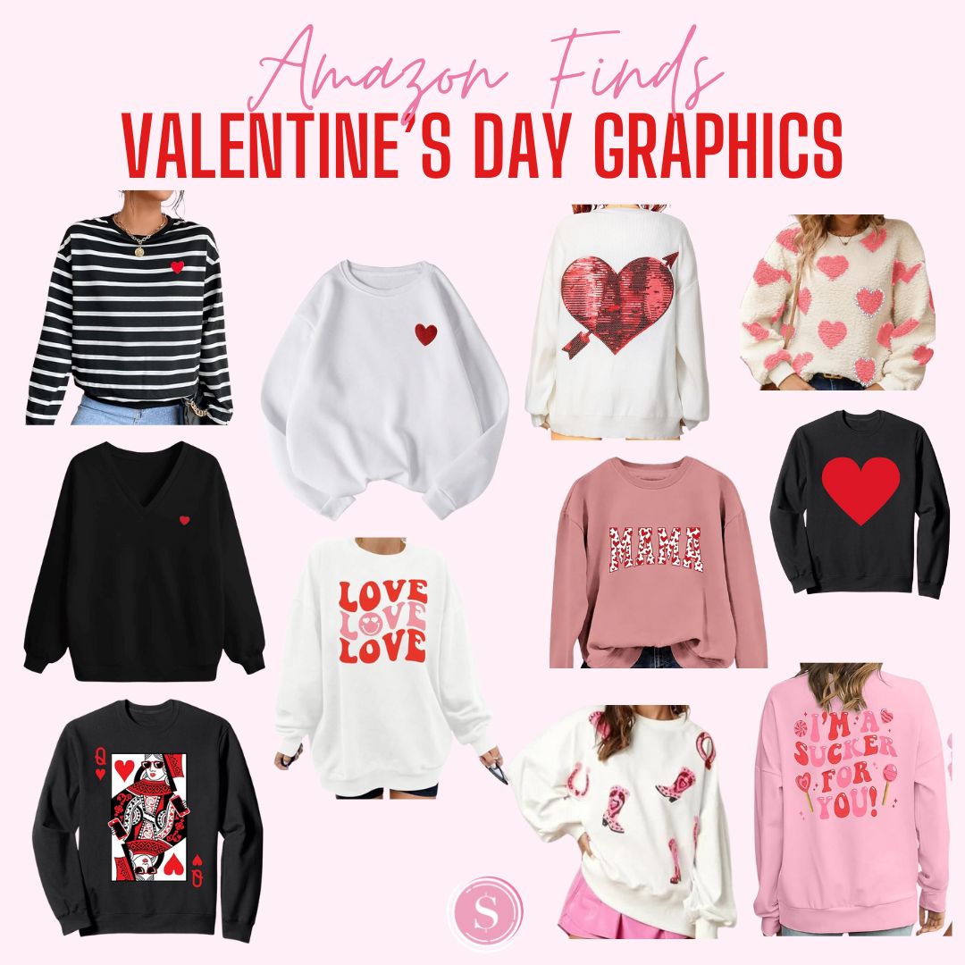 Valentine's Day Graphic Sweatershirt on Amazon 