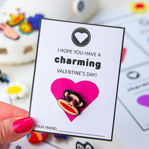 Croc Charms Valentine Printable - Free Printable for Classroom Valentines!  - Passion For Savings