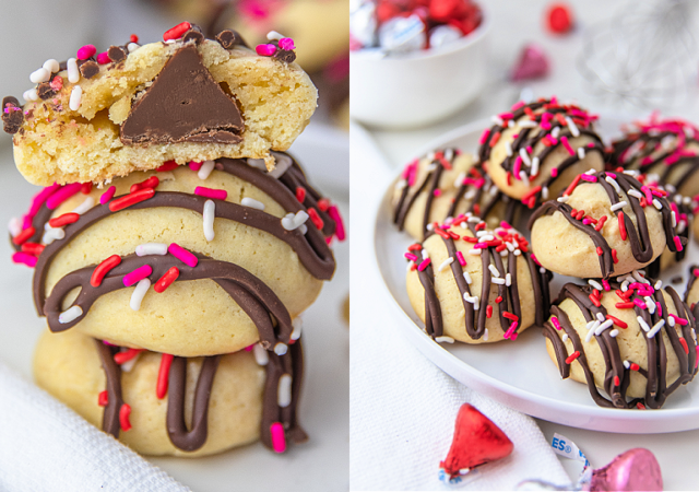 hidden kiss cookies made with hershey's kisses