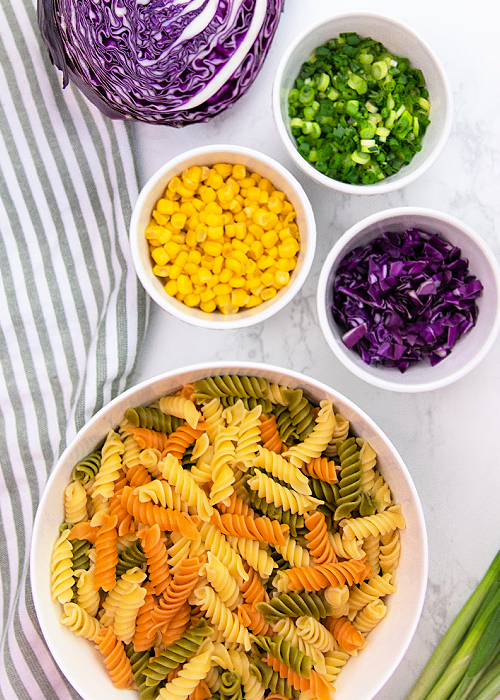 ingredients for mardi gras pasta salad