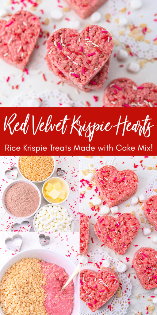 red velvet krispie hearts