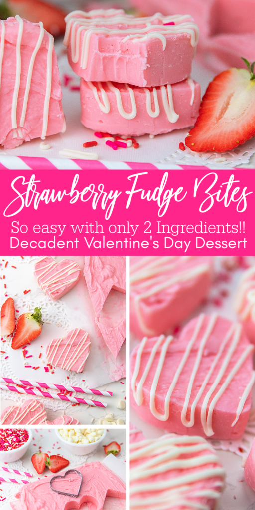 2 ingredient strawberry fudge bites for valentine's day