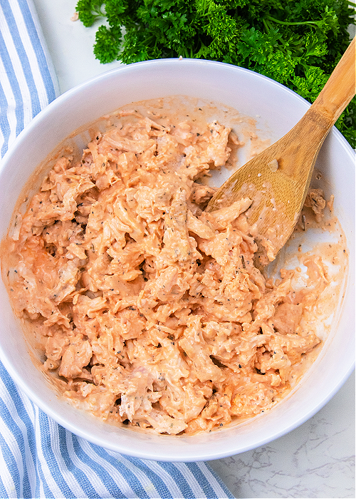 filling for buffalo chicken sliders on kings hawaiian rolls