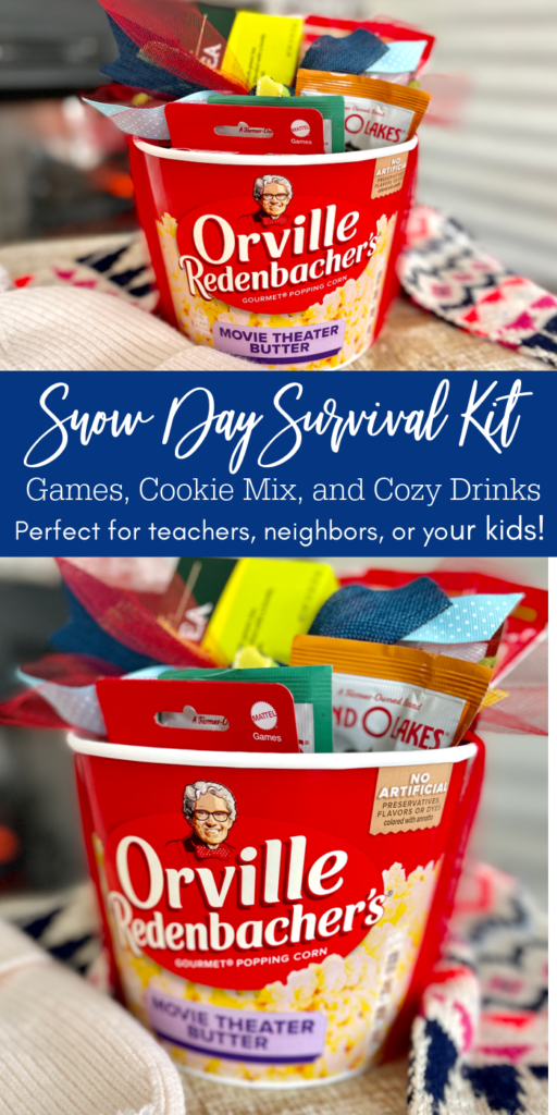 snow day survival kit gift idea pinterest image