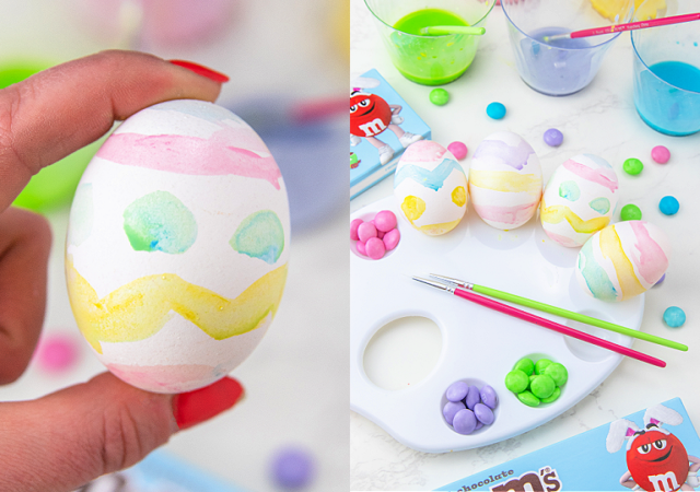 M&M painted easter eggs