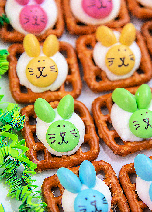 easter bunny pretzel bites