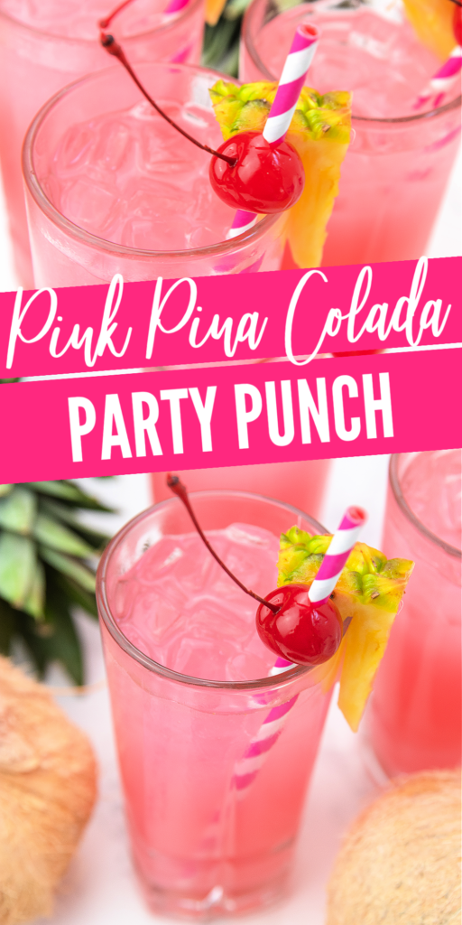 Pink Pina Colada Party Punch Pinterest Image