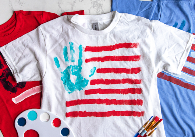 flat shirt hand painte 4th of july project