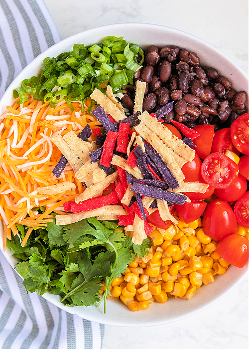 ingredients for bbq chicken chopped salad dinner idea