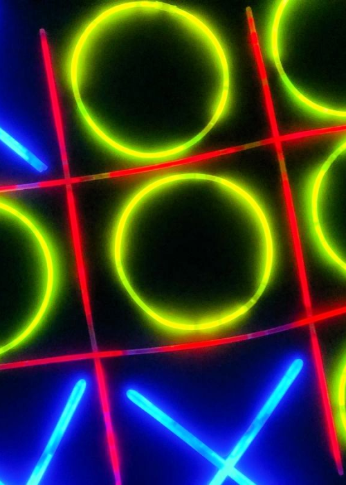 glow in the dark tic tac toe 4th of july activity for kids