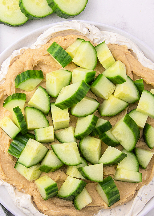 step by step 7 layer greek dip instructions