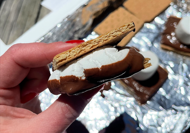 s'mores made with a no-cut solar diy oven