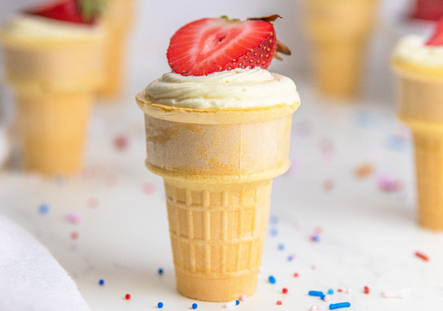 strawberry cheesecake cone