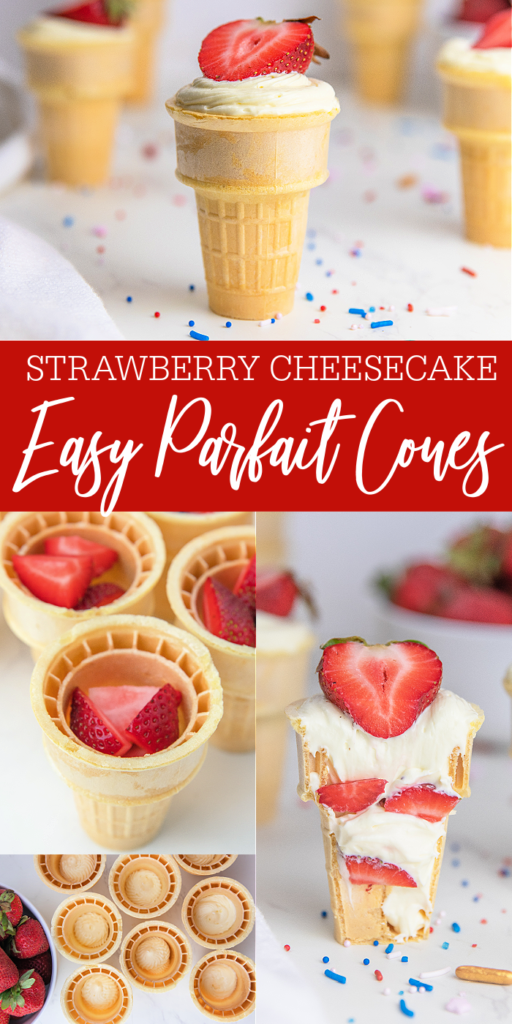 Strawberry Cheesecake Cones Pinterest Image