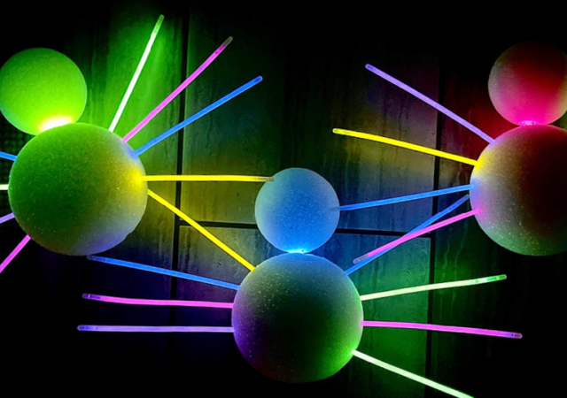 diy glow in the dark spiders for halloween decor