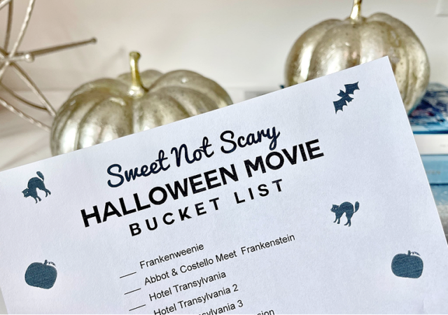 sweet not scary halloween movie free printable
