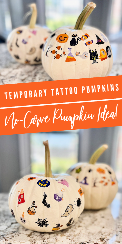 Temporary Tattoo Pumpkins a no carve pumpkin idea for pinterest