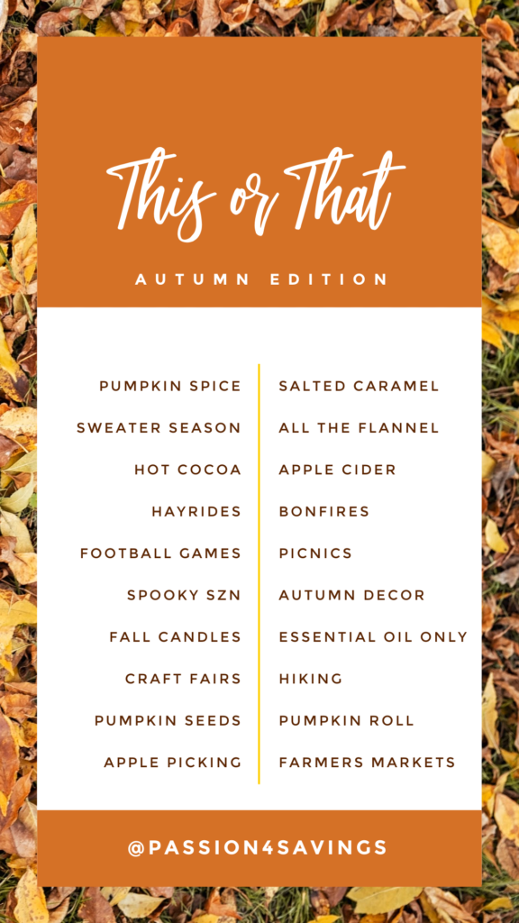 This or That Autumn Edition free downloadable social media image picture for your stories story