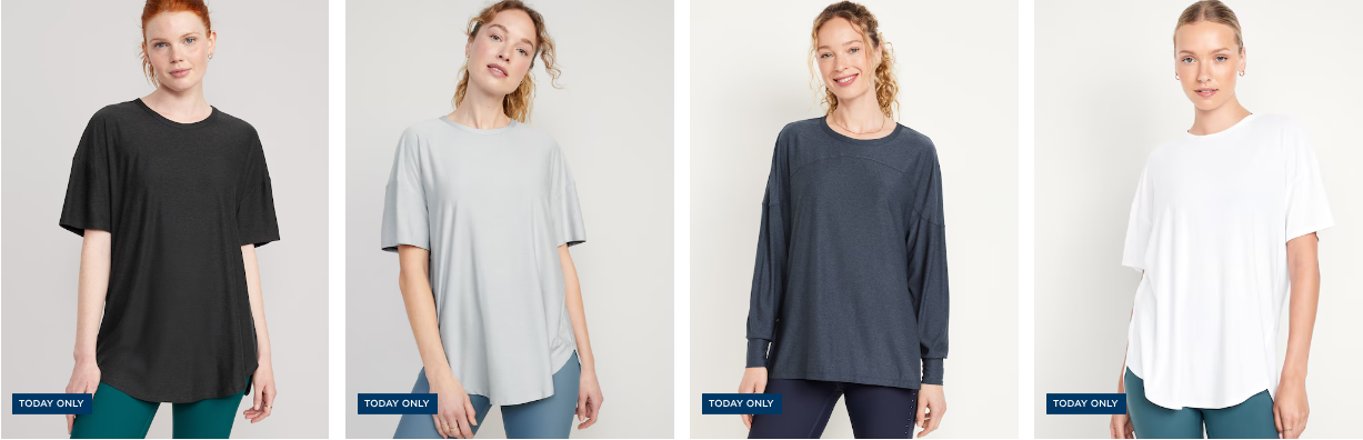 women's activewear tunics