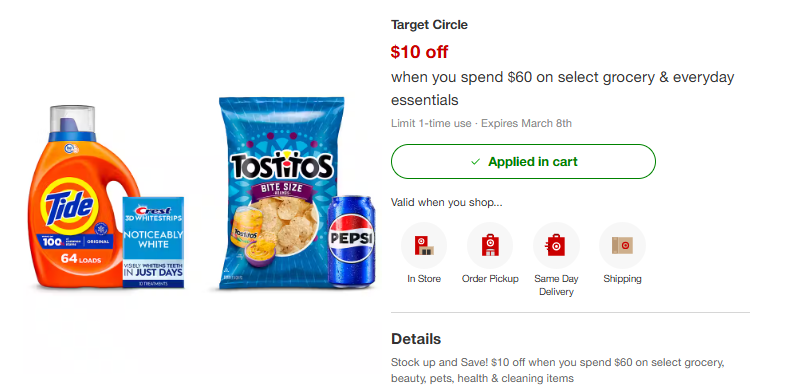 target grocery coupon