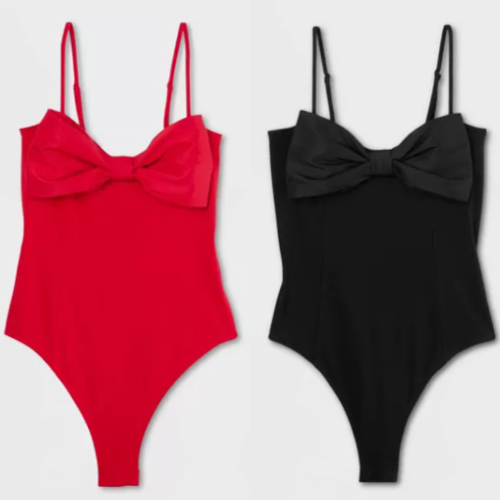women's bow bodysuit
