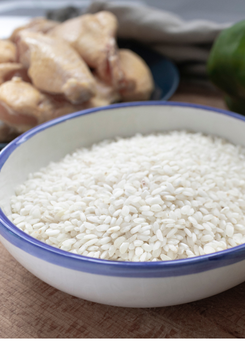 ingredients for one pot cheesy chicken and rice