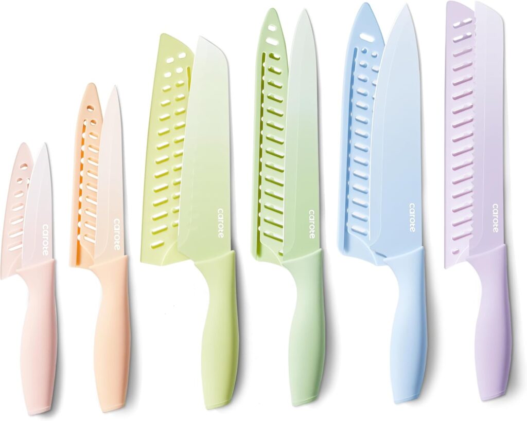 best amazon prime day carote 12-piece pastel knife set 