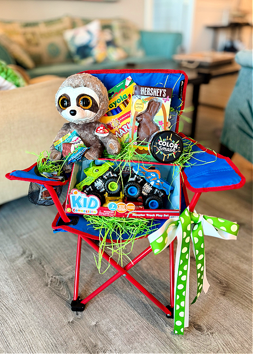 Camping chair easter basket for boys