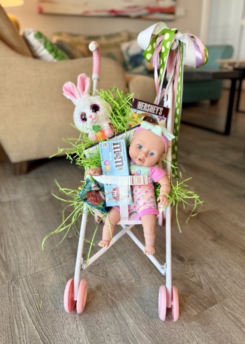 Doll stroller Easter basket 