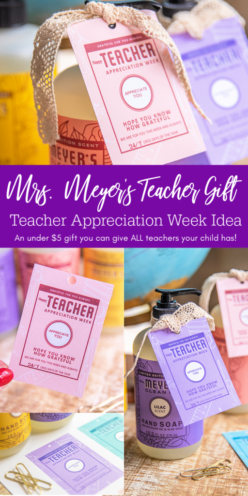 Mrs. Meyer's Teacher Appreciation Week Gift Idea Free Printable Tag