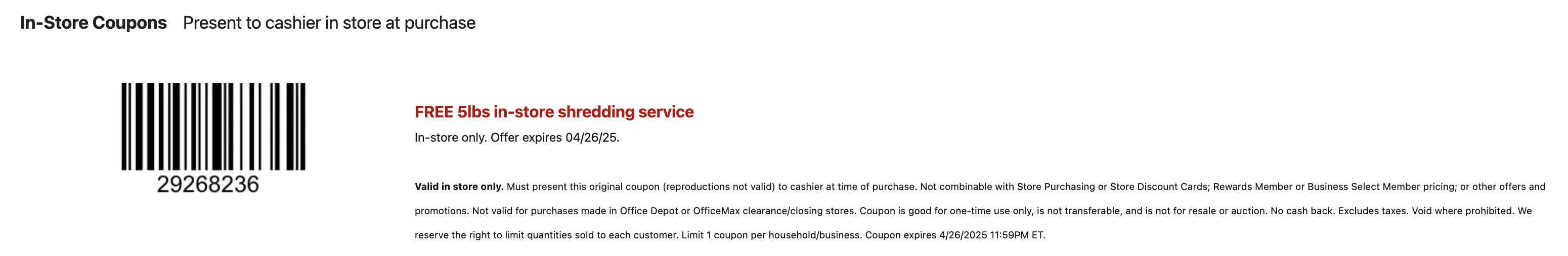 Free Shredding Event at Office Depot