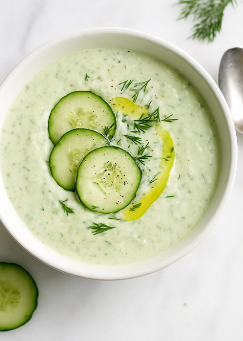 chilled yogurt and cucumber soup easy spring soup recipes by passion for savings