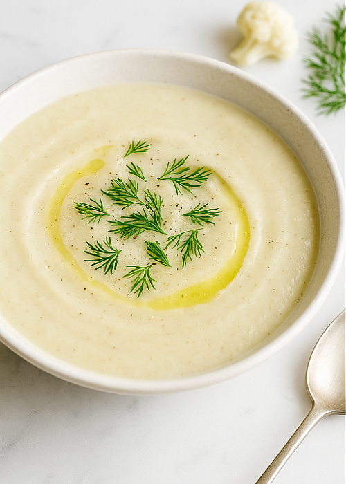 creamy cauliflower and dill soup easy spring soup recipe by passion for savings