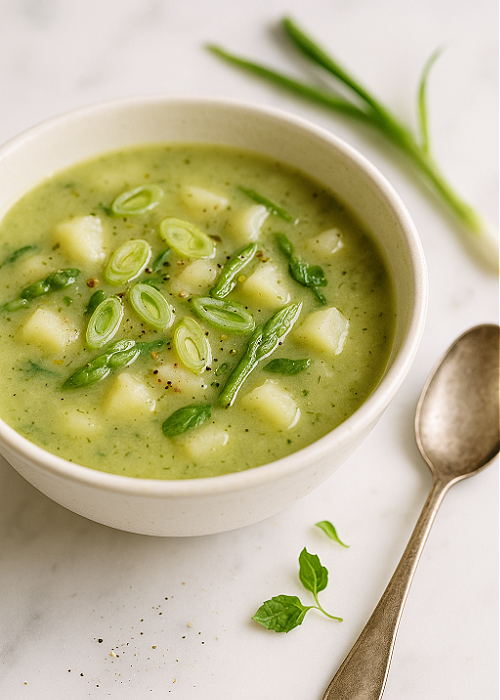 green garlic and potato spring soup recipe 