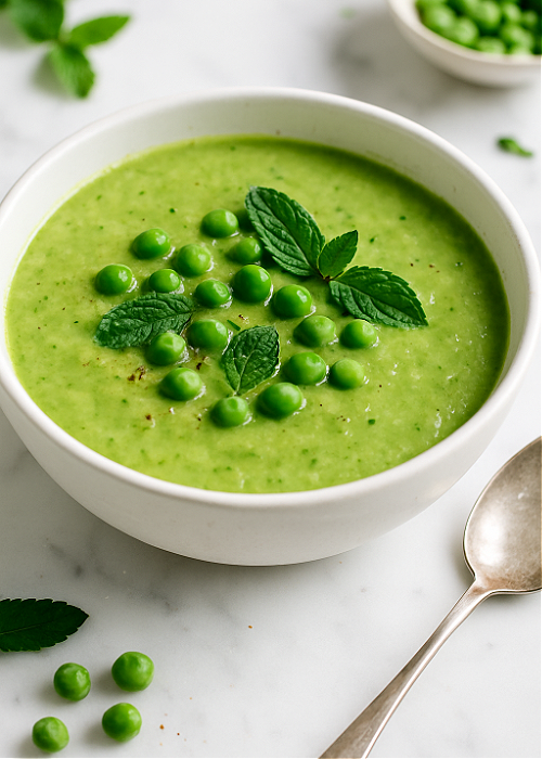 spring pea and mint soup a fresh spring soup recipe in a bowl