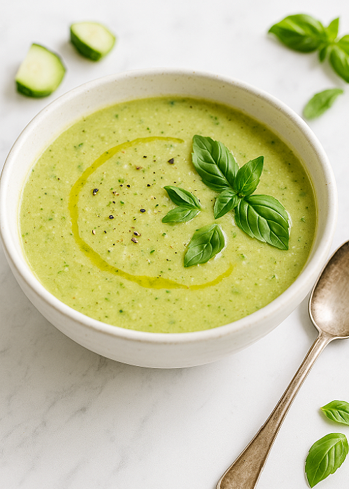 zucchini basil soup a spring soup recipe 