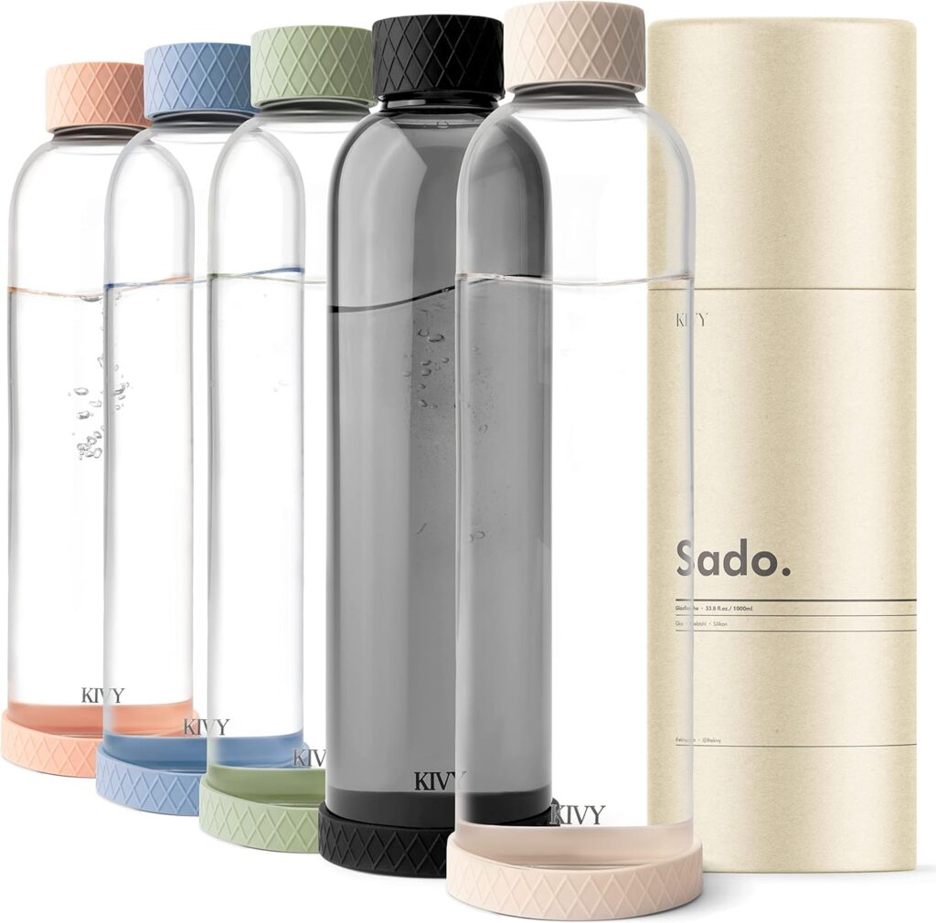 aesthetic glass water bottle
