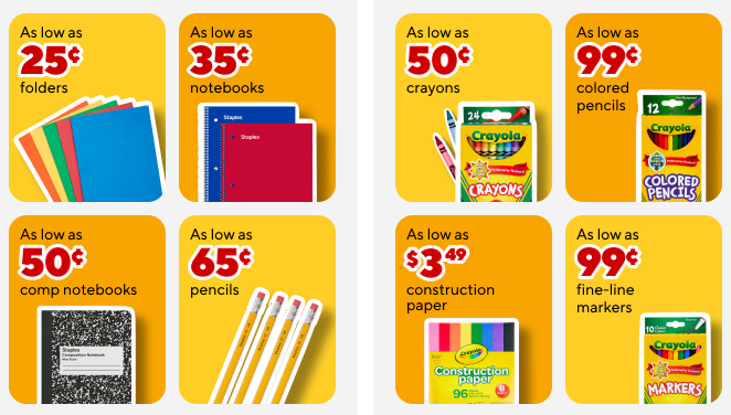 Staples School Supplies