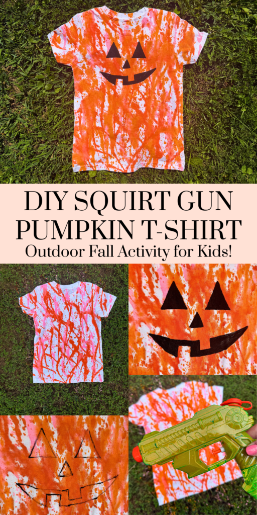 diy pumpkin squirt gun t-shirt activity for kids