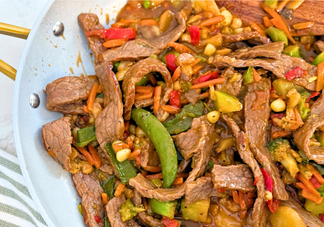 3 ingredient stir fry sauce in a pan