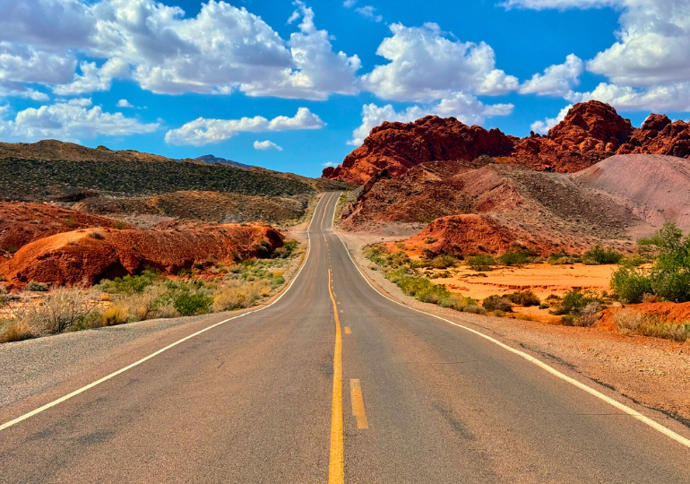 view from a road trip in valley of fire state park using dollar tree road trip essentials